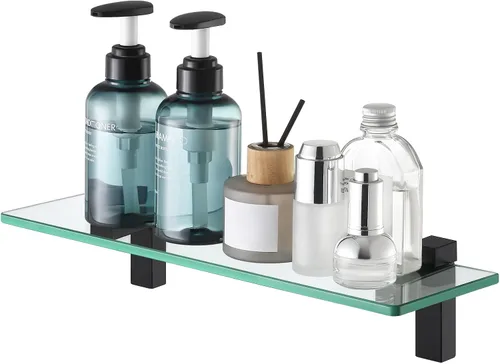 Miniatura 17 de KES BGS3201S35-2 - Estante de vidrio templado de 14 pulgadas de grosor para montaje en pared, rectangular, soporte de níquel cepillado, BGS3201S35-2