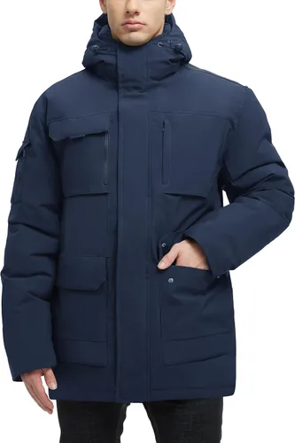 Miniatura 11 de Abrigos de invierno para hombre, chaquetas de invierno impermeables para hombre, chaqueta acolchada cálida con capucha cortavientos