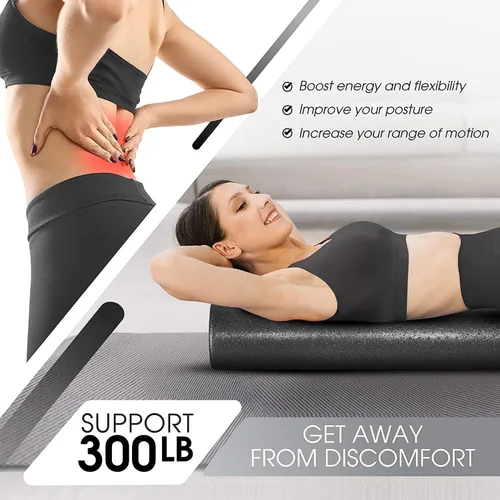 Miniatura 4 de Yes4All Rodillo de espuma EPP de alta densidad con respaldo redondo, rodillo de espuma de ejercicio para yoga, pilates y estiramientos, 12, 18, 24