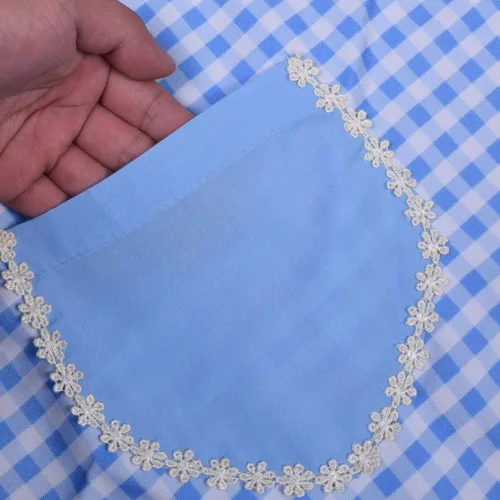 Miniatura 4 de Love Potato Bonito delantal retro de diseño único para mujeres y niñas con bolsillo elegante para cocinar cocina, color azul