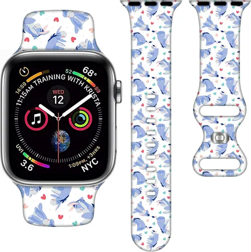 Miniatura 8 de Correa de silicona de dibujos animados compatible con Apple Watch de 1.496/1.575/1.614/1.654/1.732 pulgadas, bonitas correas de repuesto para Apple