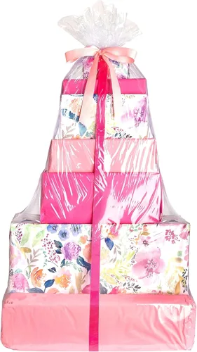 Purple Q Crafts Paquete de 5 bolsas retráctiles jumbo de 40 x 50 pulgadas para cestas de regalo, bolsas retráctiles de cloruro de polivinilo
