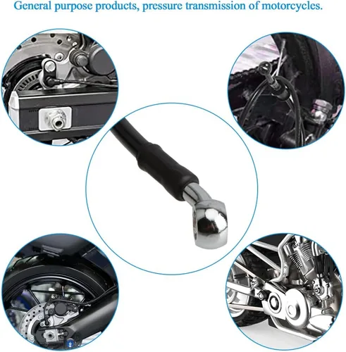 Miniatura 4 de Línea de freno de motocicleta, tubo de aceite de embrague hidráulico universal de 15.75 pulgadas, accesorios trenzados de acero inoxidable