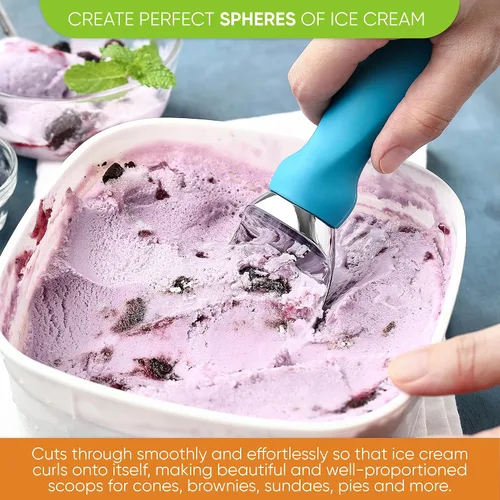 Miniatura 4 de Spring Chef - Cuchara para helado profesional, fuerte y resistente con mango cómodo, utensilio de cocina de primera calidad para masa de galletas