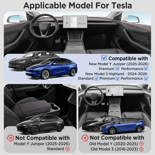 Miniatura 9 de Bandeja Organizadora de Consola Central para Tesla Model Y Accesorios Juniper 2025 2026/Para Tesla Model 3 Highland Accesorios 2024 2025 2026