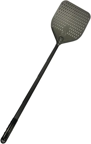 Miniatura 11 de Chicago Brick Oven Pizza Turning Peel PRO - 9 pulgadas de diámetro, mango de madera desmontable de 31.5 pulgadas con correa de cuero, aluminio duro