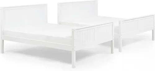 Miniatura 8 de Camaflexi Panel estilo litera de madera maciza, Twin-Over-Twin, escalera lateral adjunta, capuchino
