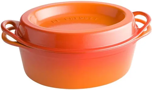 Le Creuset Horno Doufeu ovalado de hierro fundido esmaltado de 7-1/4 cuartos de galón, llama