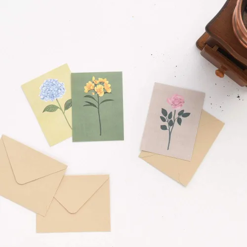 Miniatura 4 de Monolike The Flower - Tarjeta de mensaje, paquete de mezcla de 40 tarjetas y 20 sobres, minitarjetas emocionales y sofisticadas La flor