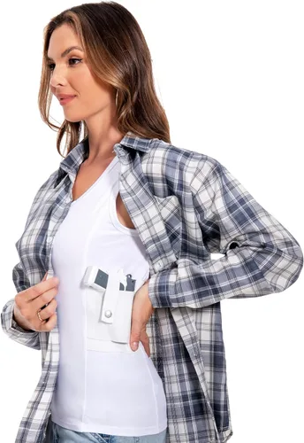 Miniatura 12 de Camiseta sin mangas con funda de transporte oculto, camisa táctica de compresión para uso diario, se adapta a equipos pequeños y compactos