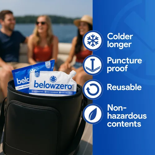 Miniatura 5 de Below Zero Paquetes de hielo precargados reutilizables para enfriadores Bloques de hielo de congelador de larga duración para acampar, bolsas