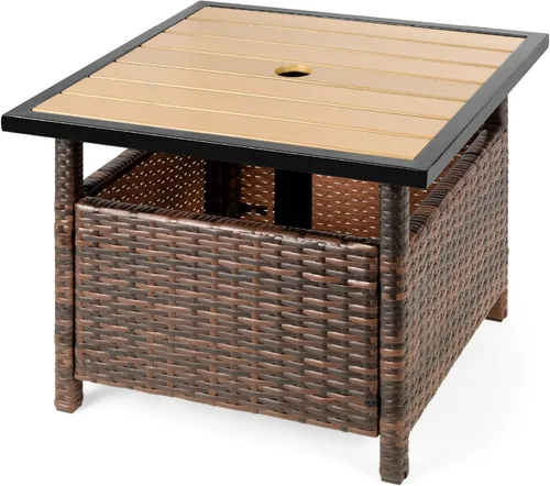 Best Choice Products soporte para sombrilla de patio, muebles de exterior, jardín, alberca Marrón