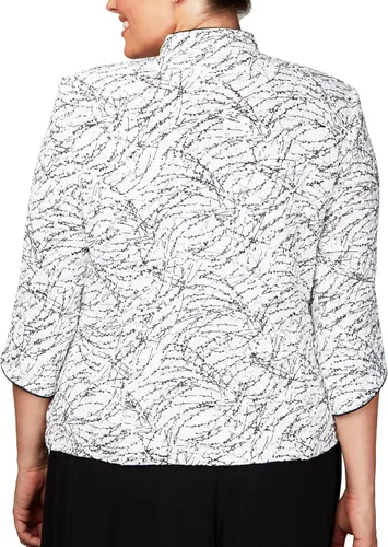 Miniatura 2 de Alex Evenings Camiseta sin mangas y chaqueta con cuello mandarín para mujer Petite Regular