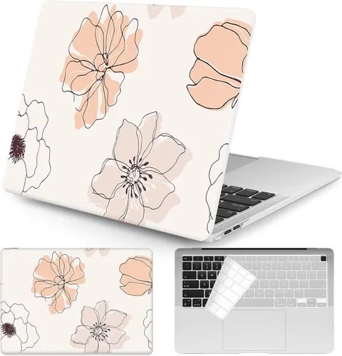 Funda protectora de plástico rígida de plástico con funda para teclado compatible con MacBook Air de 13 pulgadas 2020, 2019, 2018, A2179, M1, A2337,