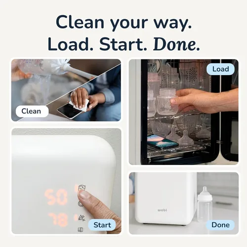 Miniatura 7 de WABI UVC LED 3 en 1 desinfectante y secadora caja de 360° Desinfecta, seca y almacena artículos diarios, equipo de alimentación para bebés