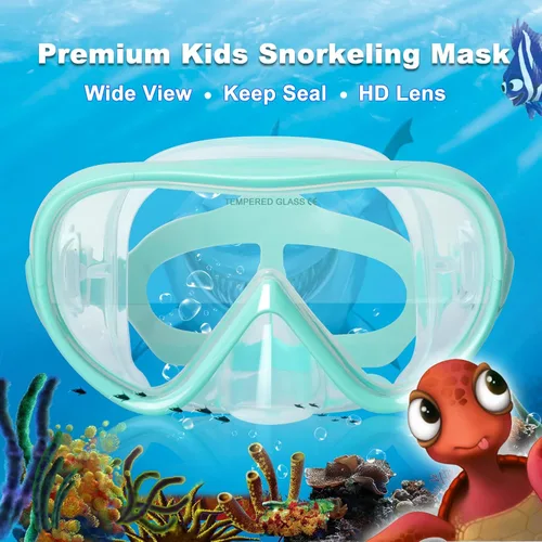 Miniatura 4 de Máscara de buceo para niños, máscara de buceo para niños, gafas de natación antivaho con cubierta para la nariz para esnórquel, buceo, natación