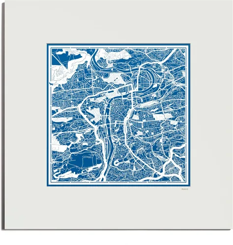 Miniatura 55 de O3 Design Studio Mapa de corte de papel Madrid negro mate de 20 x 20 pulgadas
