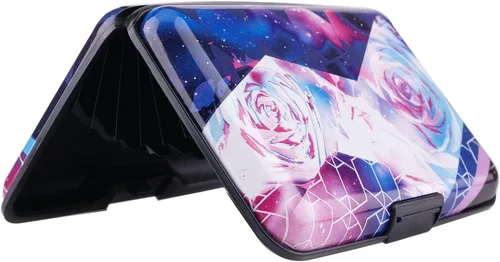 Miniatura 45 de Tarjetero de aluminio con bloqueo RFID para hombres y mujeres, elegante cartera de viaje con 7 ranuras, la mejor protección contra escaneos
