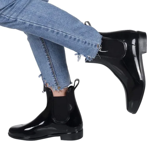 Miniatura 8 de Evshine - Botas de lluvia cortas para mujer, botas de lluvia de Chelsea ligeras, botas de goma impermeables