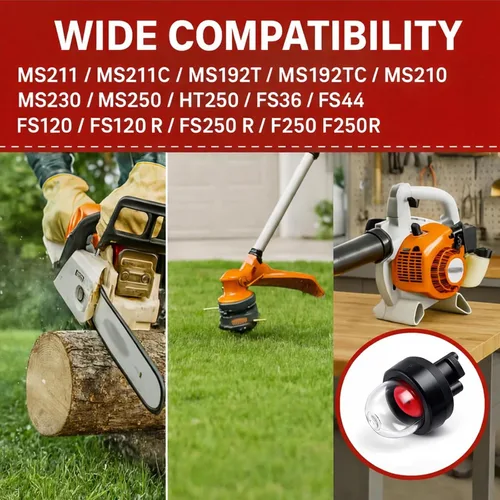 Miniatura 3 de Poweka 503936601 - Bombilla de cebador compatible con motosierra Husqvarna Stihl Craftsman Poulan 455 Rancher 460 445 450 435 paquete de 10