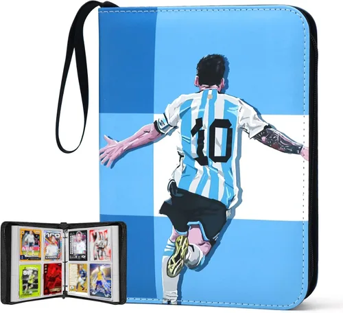 Carpeta de tarjetas de fútbol de 400 bolsillos para tarjetas de fútbol 2025 2026, bolsa de almacenamiento portátil impermeable con fundas extraíbles