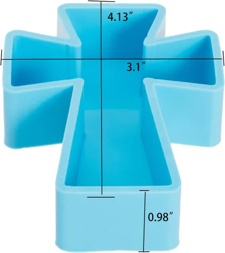 Miniatura 4 de Qeuly Freshie Molds Cross Car Freshie Moldes grandes de resina epoxi de silicona para cuentas de aroma Freshie, moldes de cera para derretir jabón