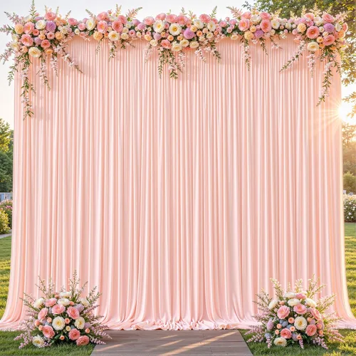 Miniatura 22 de Cortinas de fondo azul bebé de 8 x 10 pies para bodas, cortinas de fondo de poliéster sin arrugas, para baby shower, fiestas de cumpleaños