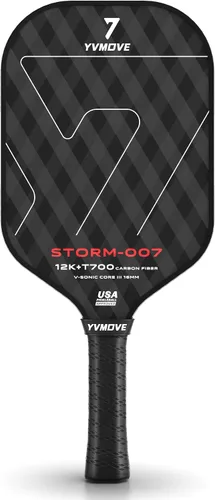 Miniatura 11 de YVmove USAPA Approved Raw Carbon Fiber Pickleball Paddle, 16mm Thermoformed Pickleball Racket with High Spin & Extended Grip, Professional