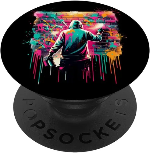 Graffiti Street Artist Urban Brick Wall Retro 80s and 90s PopSockets Adhesive PopGrip