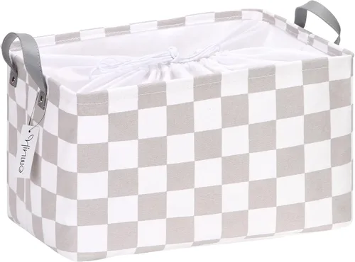 Miniatura 15 de Hinwo Paquete de 3 cubos organizadores cúbicos, cestas de almacenamiento de tela de lona con asas, contenedores de almacenamiento cuadrados