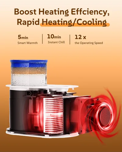 Miniatura 4 de Calentador de taza de café, mini refrigerador para enfriador de vino, calentador de tazas 3 en 1 para escritorio