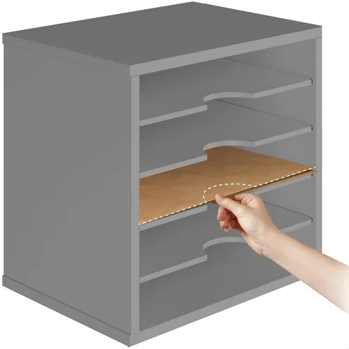 Miniatura 7 de Ballucci Organizador de archivos, clasificador de papel, estantes ajustables de 5 niveles, organizador de escritorio de oficina, 13 5/8 x 9 1/4 x 12