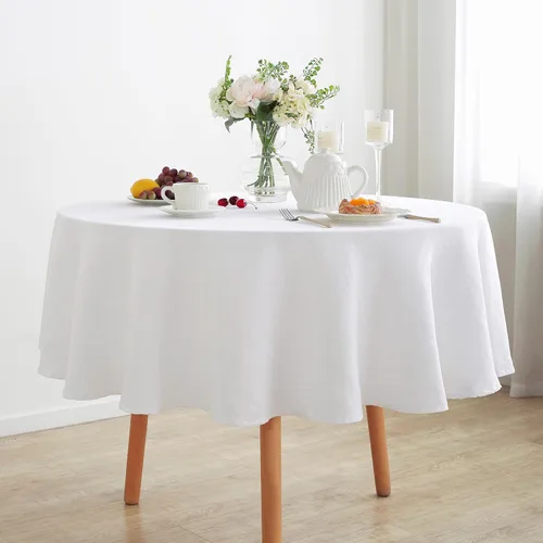 Miniatura 40 de Linen World - Mantel de lino de otoño de 55 x 55 pulgadas, mantel rectangular lavable de lino francés para comedor, al aire libre, bodas