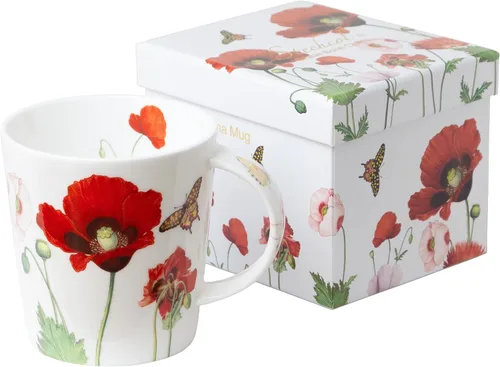 Miniatura 5 de Grace Teaware Taza de Café/Té de Porcelana de Hueso Individual de 16 Onzas en Caja de Regalo (Mariposa Dahlia)