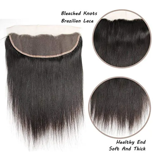 Miniatura 2 de Cierre Frontal de Encaje 13x4 Pulgadas Cabello Humano 8 Pulgadas Brasileño Liso Frontal HD Cierre de Encaje 100% Cabello Humano Virgen de Oreja a