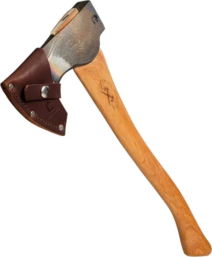 Miniatura 5 de COUNCIL TOOL Hacha Wood-Craft Pack - Hacha de camping de 2 lb, mango de nogal americano de 19" con funda de cuero, fabricado en EE.UU. - WC20PA19C