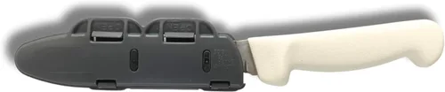 Protector de hoja de cuchillo fabricado en Estados Unidos, almacenamiento y transporte seguros para cuchillos de cocina, apto para lavavajillas, Gris