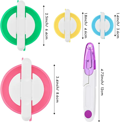 Miniatura 2 de Máquina para hacer pompones, 4 tamaños diferentes para hacer pompones, aguja de bola esponjosa, manualidades DIY, kit de herramientas de lana