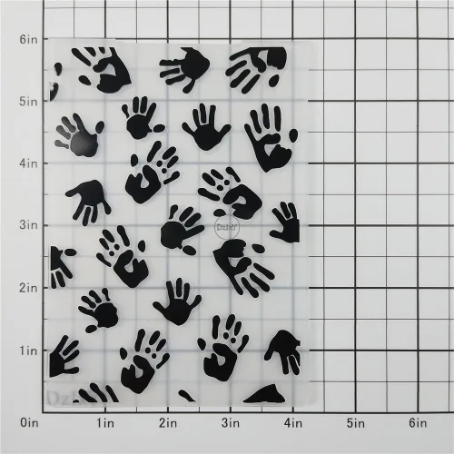 Miniatura 2 de DzIxY Carpetas en relieve de plástico con impresión a mano para hacer tarjetas, suministros de papel DIY, plantillas de álbumes de recortes