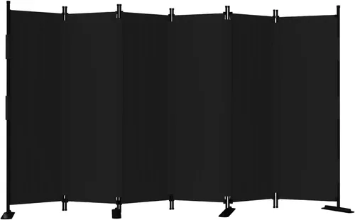 Miniatura 11 de Divisor de habitación, pantalla de privacidad plegable de 4 paneles, separación portátil de 88 pulgadas con 3 pies de metal, divisores de habitación
