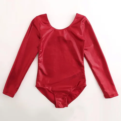 Miniatura 18 de AFAVOM Leotardos de gimnasia para niñas, leotardos de manga larga para niñas, brillantes y brillantes, para gimnasia, traje de ballet y danza