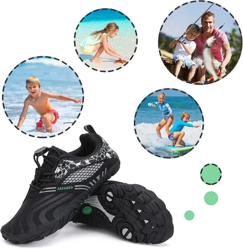 Miniatura 7 de SAGUARO Zapatos de agua para niños y niñas, de secado rápido, zapatos deportivos ligeros (niños pequeñosniños grandes), Negro