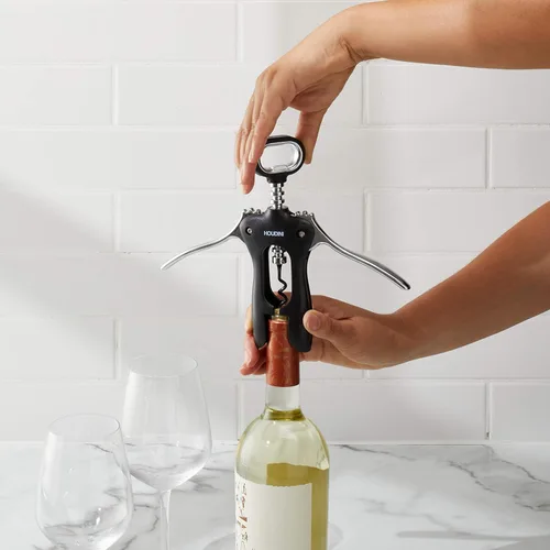 Miniatura 4 de Houdini Abridor de botellas de vino con forma de sacacorchos, espiral antiadherente de acero inoxidable, apto para lavavajillas, se sujeta