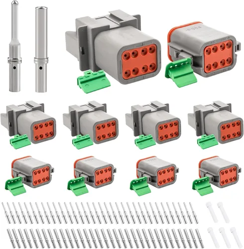 Miniatura 7 de Kit de conectores Deutsch JRready IP68 impermeable - 1 juego de conectores DT de 2, 3, 4, 6, 8 y 12 pines con contactos sólidos de tamaño 16
