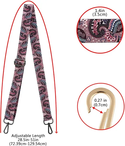 Miniatura 12 de ZOOEASS Hebillas de níquel Correa ancha para el hombro ajustable de repuesto para cinturón de pistola, hebilla de guitarra estilo bandolera