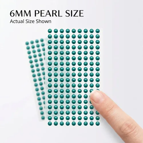 Miniatura 3 de Syntego 200 perlas autoadhesivas de 0.236 pulgadas (0.236 in), calcomanías de perlas con parte trasera plana para manualidades, álbumes de recortes
