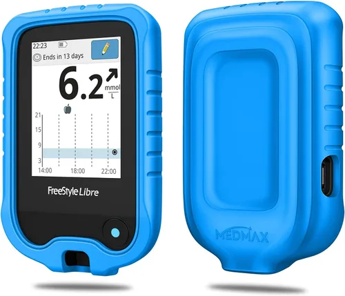 Miniatura 15 de MEDMAX Funda de silicona para Freestyle Libre 3 2/Libre Reader, ligera, a prueba de golpes, antideslizante, funda protectora de gel suave con bisel