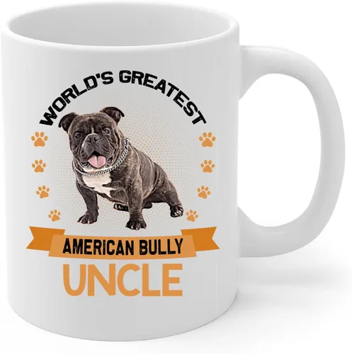 Miniatura 2 de World's Greatest Brindle American Bully Dog Tío Regalos para Unkie Taza de café divertida Taza de té de cerámica blanca de 11 oz Regalos