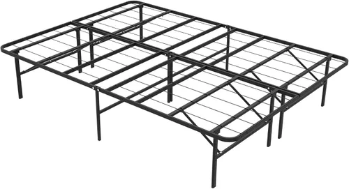 Miniatura 6 de Base de cama plegable de tamaño matrimonial, plataforma de metal con almacenamiento debajo de la cama de 14 pulgadas, resistente, sin ruido, fácil