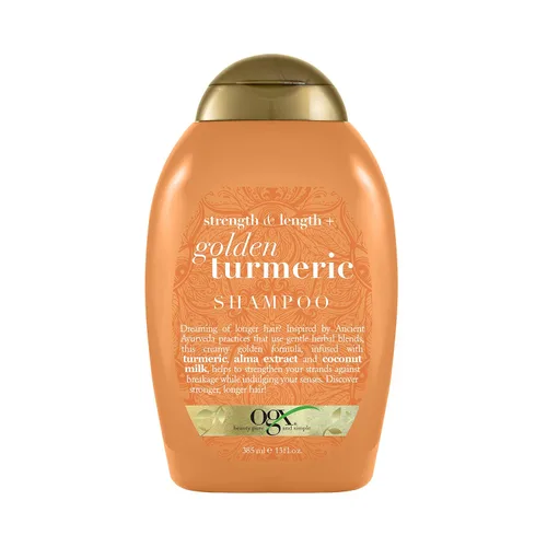 Miniatura 10 de OGX Strength Length + Acondicionador de cúrcuma dorada con leche para calmar el cuero cabelludo, nutre el cabello, surfactantes sin sulfato ayurveda